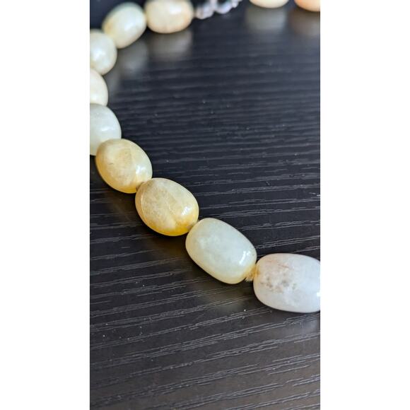 Vtg Polished Yellow Quartz Necklace Sterling Chunky Bead GemStone 18" 105 Grams - Picture 15 of 16